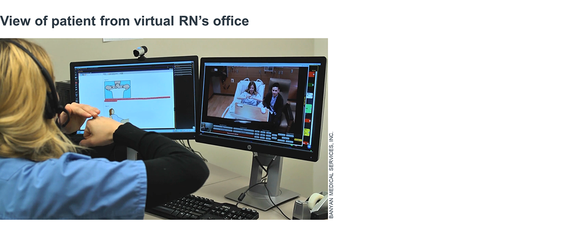 view of patient from virtual RN office